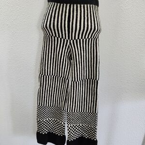 TACH Monochrome Striped Knit Pants